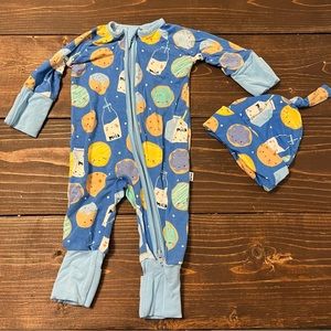 Little Sleepies Zippy and Hat (Milk and Cookies- Preemie)